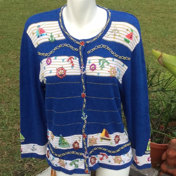 just be Sweaters - 🎄⚓️NWOT Nautical Size Large Cool Xmas Sweater⚓️🎄